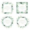 Wedding invite, invitation menu rsvp thank you card vector floral greenery design Royalty Free Stock Photo